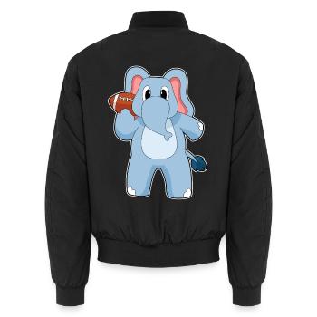 Elefant American Football Sport - Unisex Bomberjacke - Schwarz - Hinten - AI Model Male 185 light (185cm)