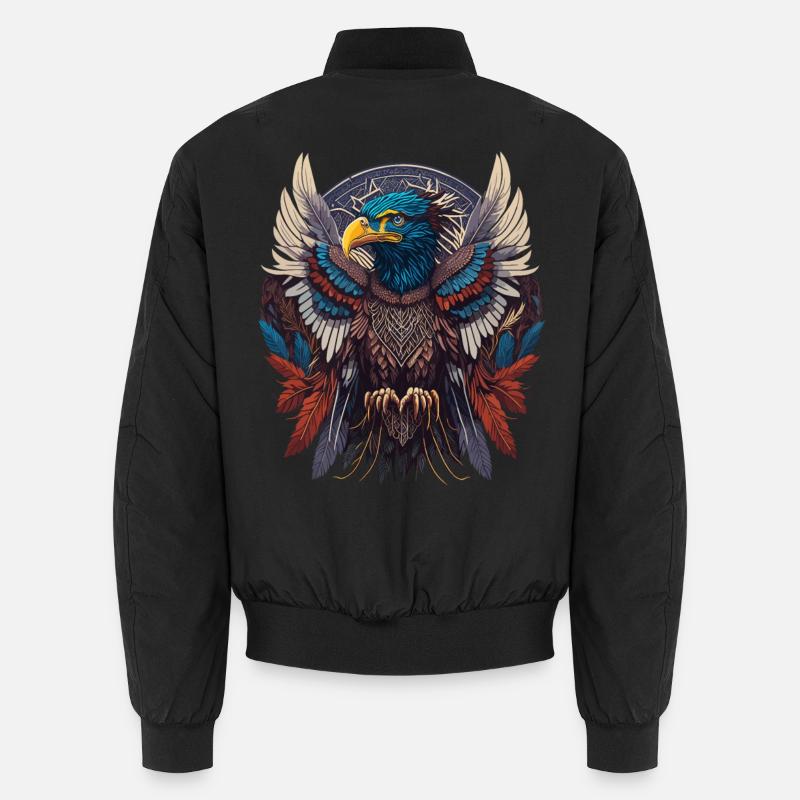 Native Dream Catcher - Unisex Bomber Jacket - black