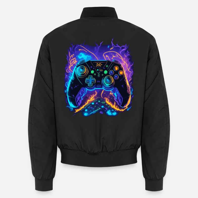 Powerful Gaming Controller Art - Unisex Bomberjacke - Schwarz