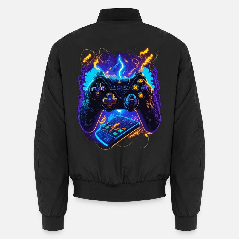 Cyber Gaming Controller - Unisex Bomber Jacket - black