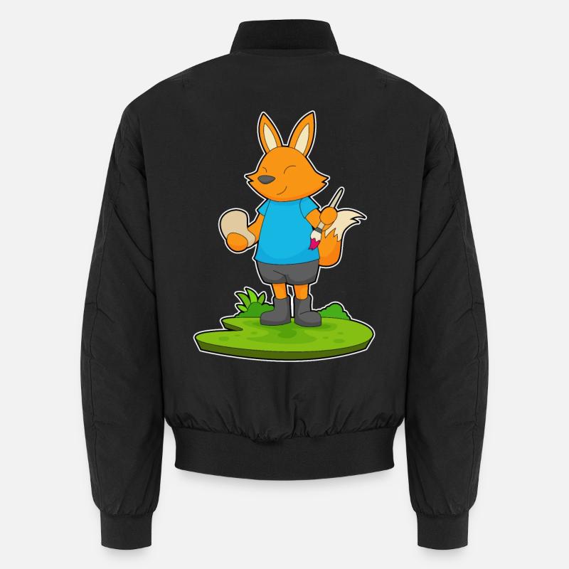 Fuchs Malen Pinsel - Unisex Bomberjacke - Schwarz