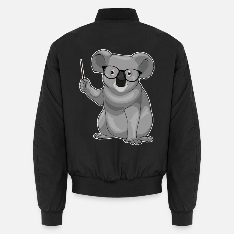 Koala Lehrer Pointer - Unisex Bomberjacke - Schwarz