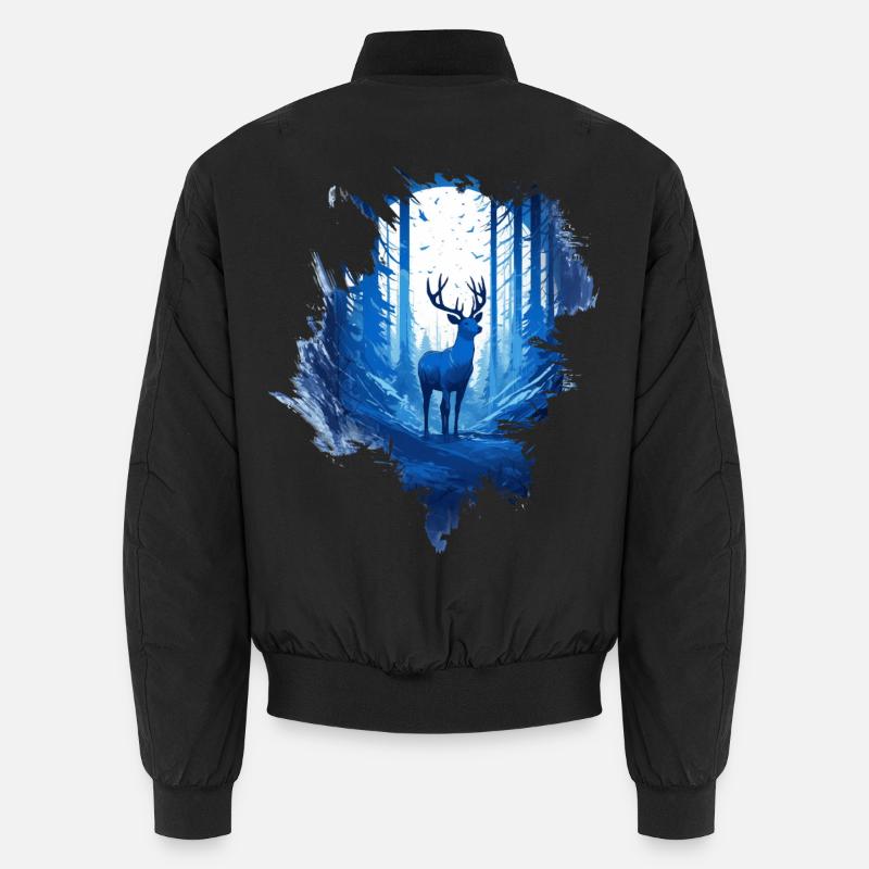 Hirsch im Wald Unisex Bomberjacke