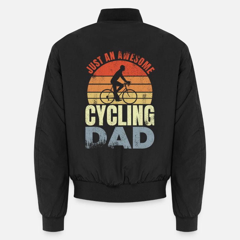 Cyclist Dad - Unisex Bomber Jacket - black