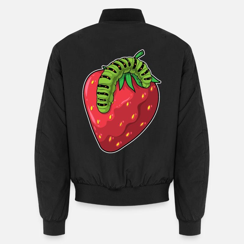 Raupe Erdbeere - Unisex Bomberjacke - Schwarz