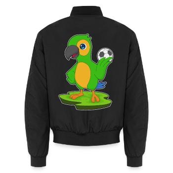 Papagei Fußballspieler Fußball - Unisex Bomberjacke - Schwarz - Hinten - AI Model Male 185 light (185cm)