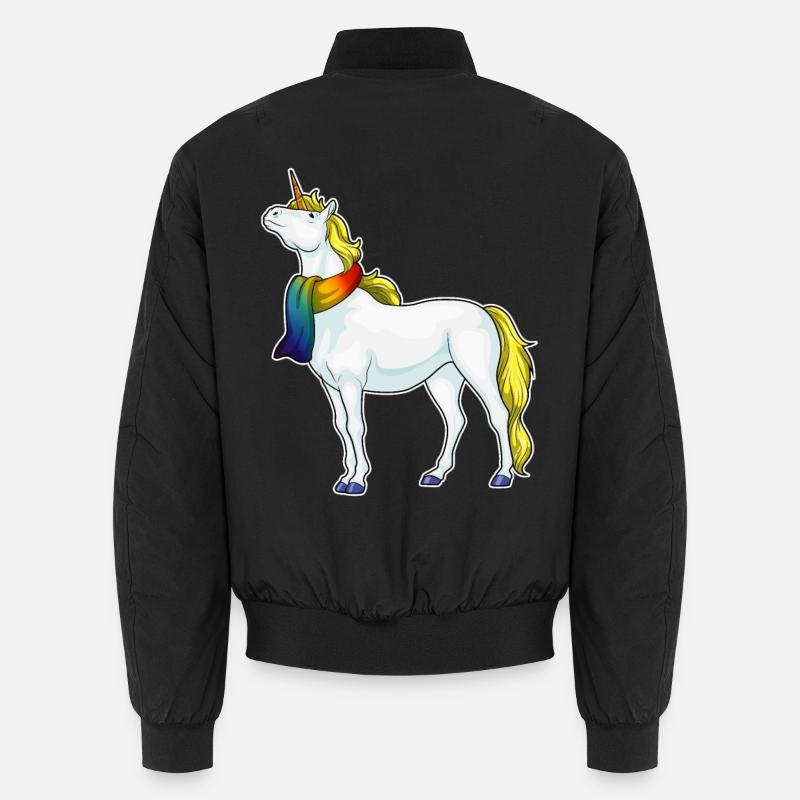 Einhorn Schal Regenbogen - Unisex Bomberjacke - Schwarz