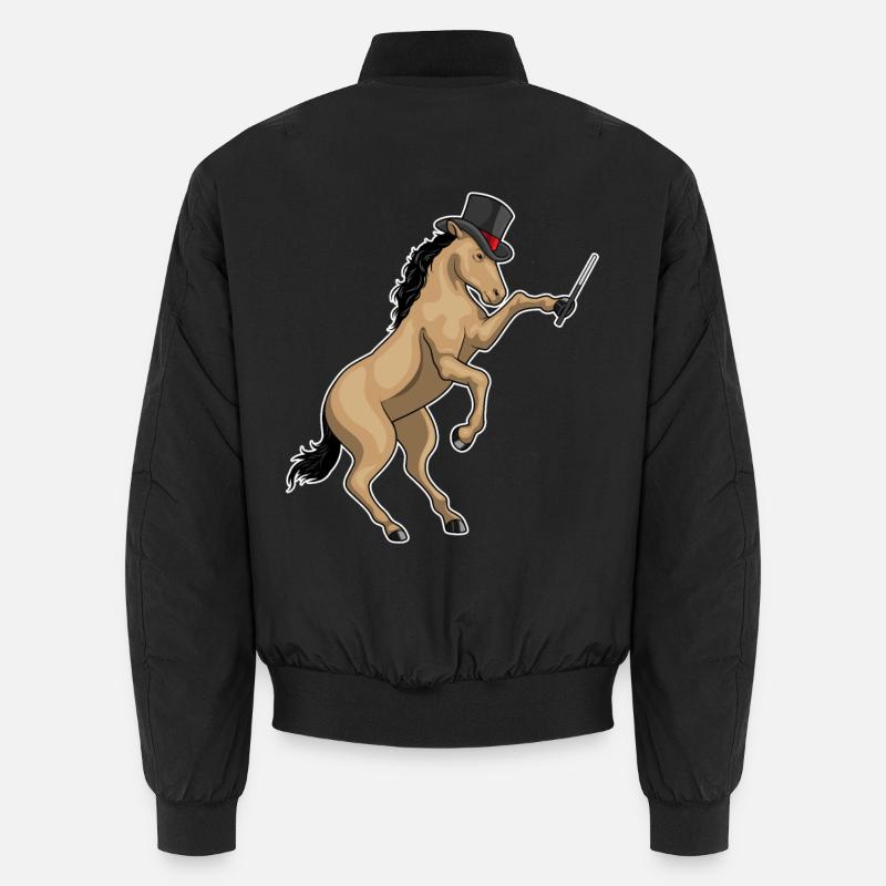 Pferd Zauberer Zauberstab - Unisex Bomberjacke - Schwarz