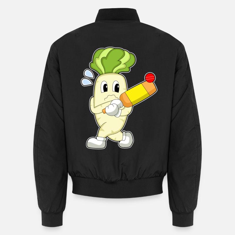 Radieschen Cricket Cricketschläger - Unisex Bomberjacke - Schwarz