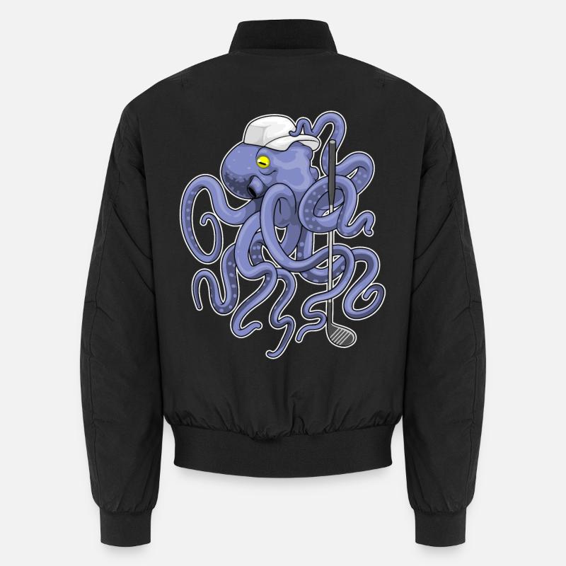 Krake Golf Golfschläger - Unisex Bomberjacke - Schwarz