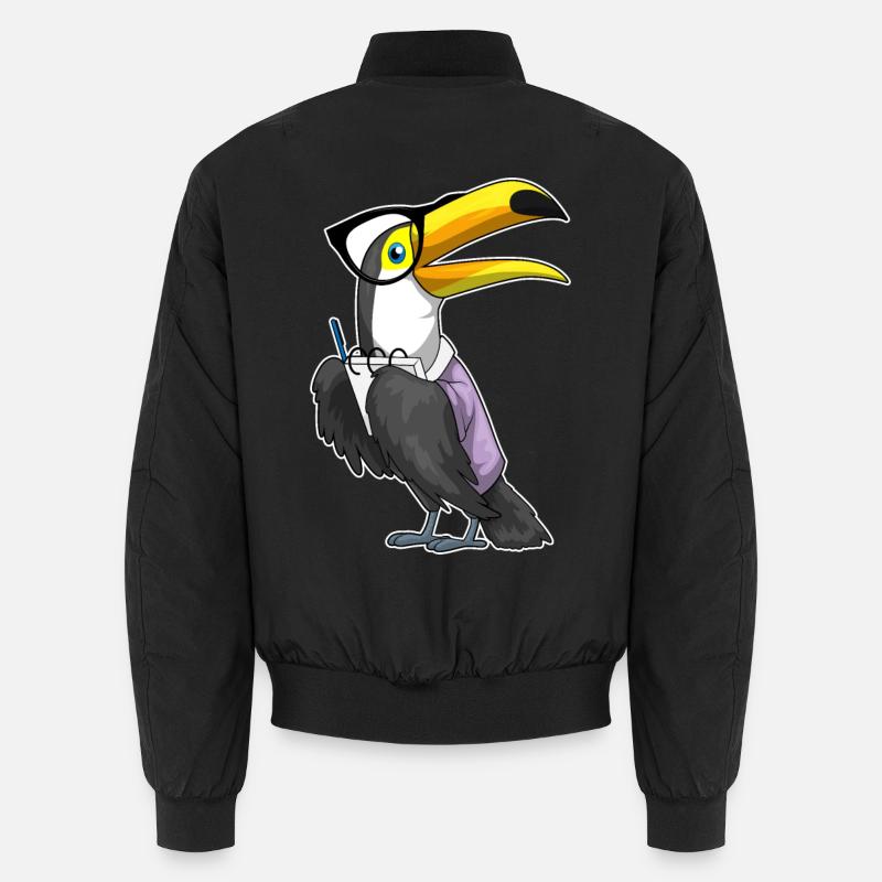 Toucan Secrétaire Bloc-notes - Bomber unisexe - noir