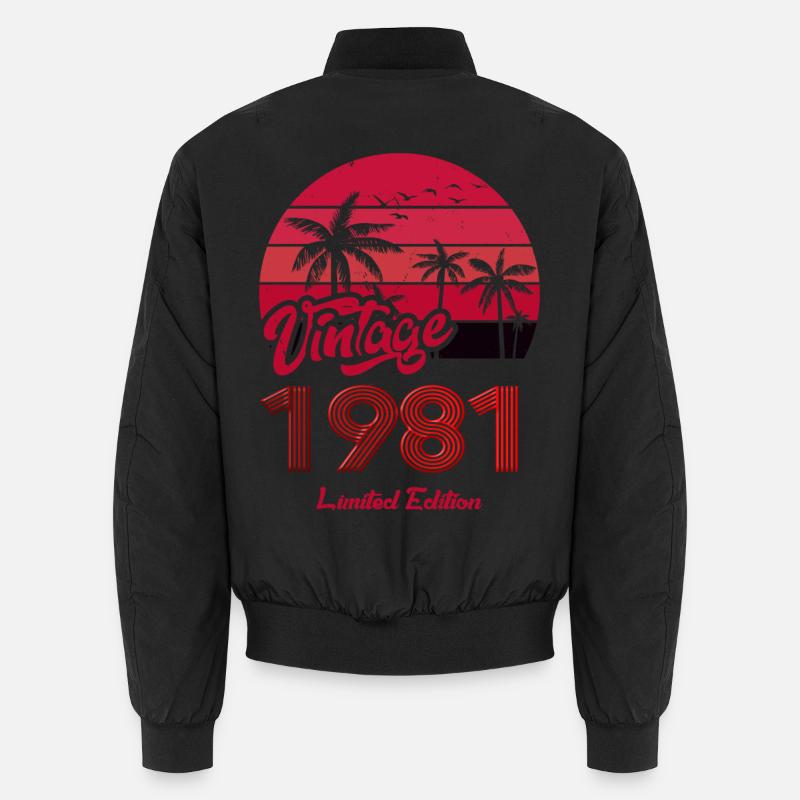 Vintage Year 1981 Limited Edition Red Unisex Bomber Jacket