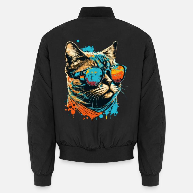 Cat with sunglasses Unisex Bomber Jacket