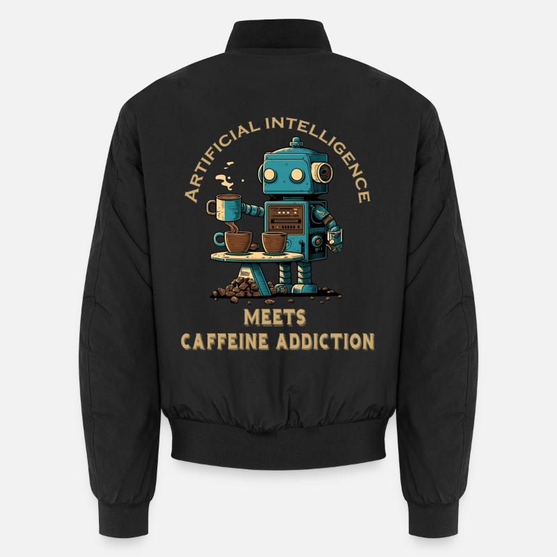 Künstliche Inteligenz trifft Kaffeesucht Unisex Bomberjacke