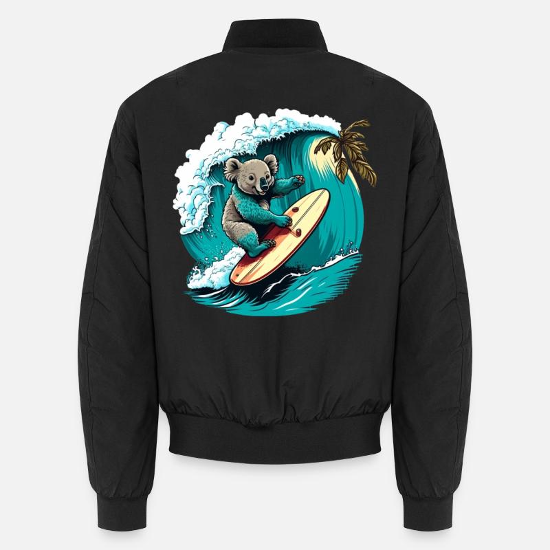 Koala s’amuse à surfer Bomber unisexe