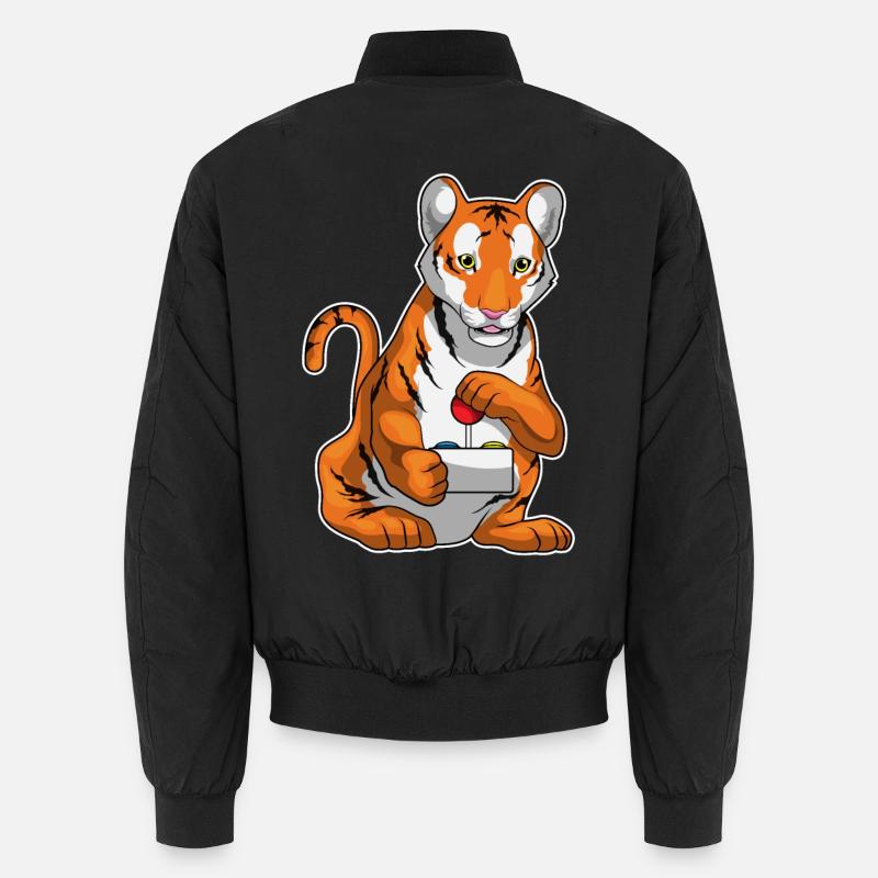 Tiger Gamer Controller - Unisex Bomberjacke - Schwarz