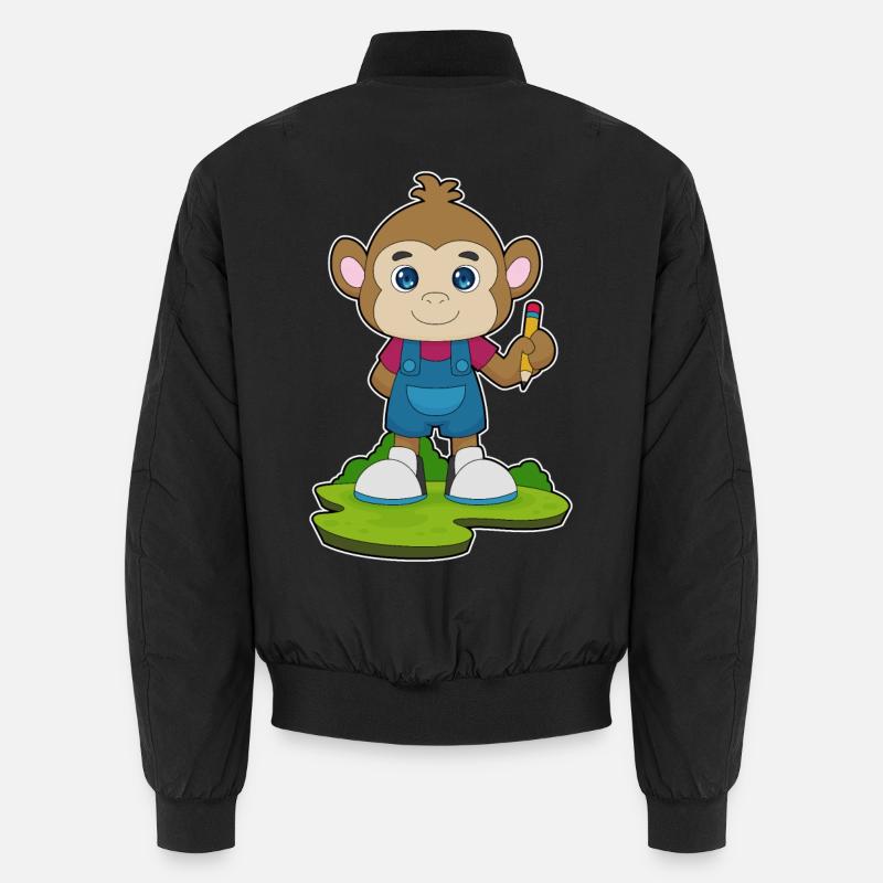 École Monkey Pencil - Bomber unisexe - noir