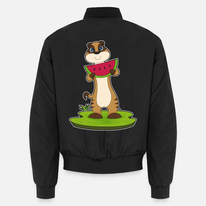 Erdmännchen Wassermelone Frucht - Unisex Bomberjacke - Schwarz