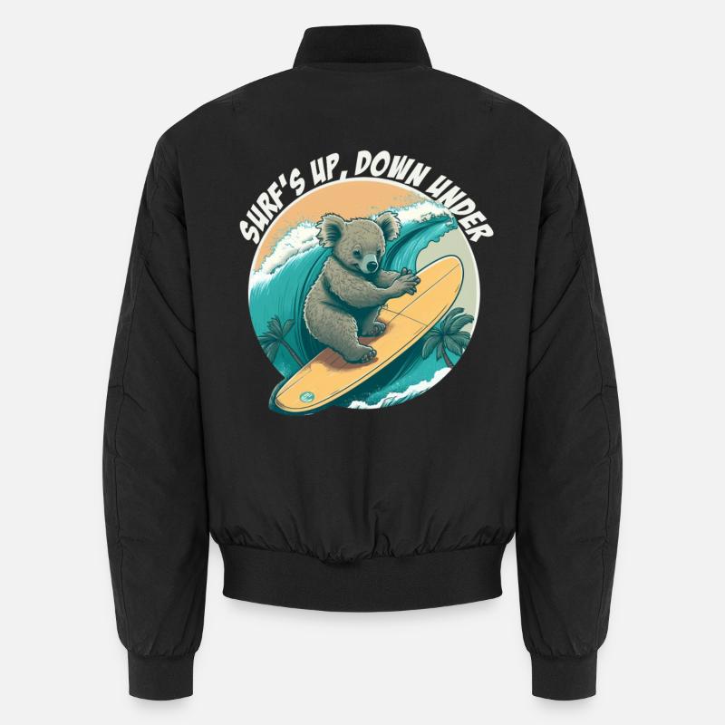 Down under surfing koala bear Unisex Bomber Jacket