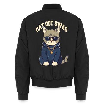 Vous avez Swag Cat avec des lunettes de soleil - Bomber unisexe - noir - Dos - AI Model Male 185 light (185cm)