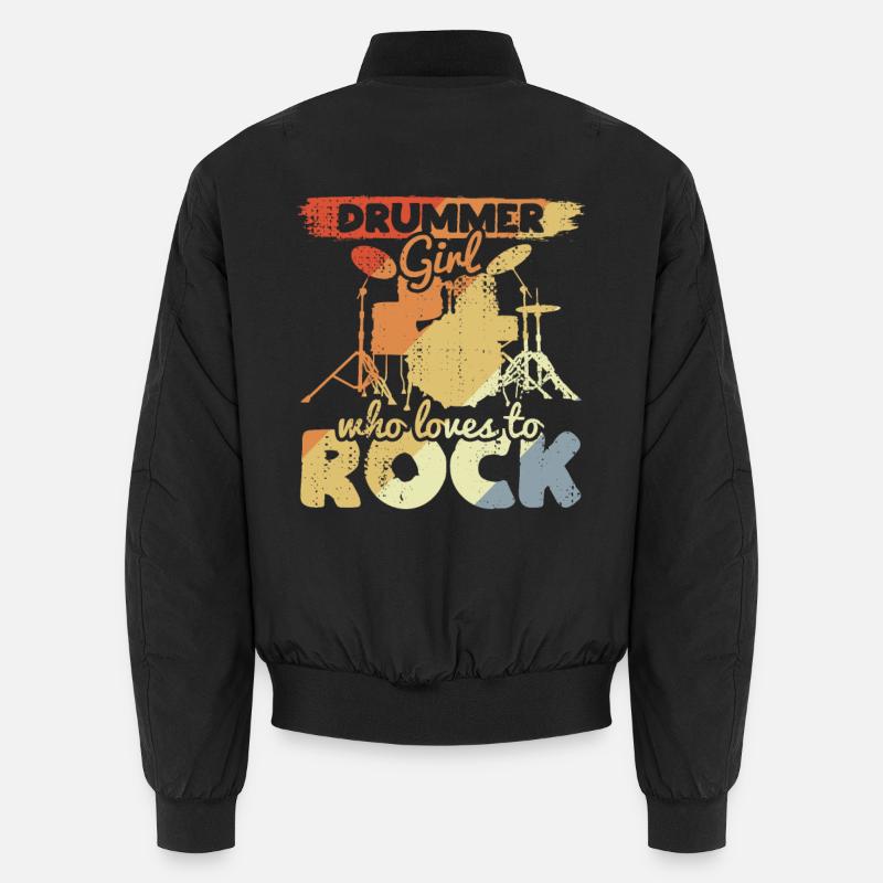 Schlagzeuger Mädchen - Unisex Bomberjacke - Schwarz