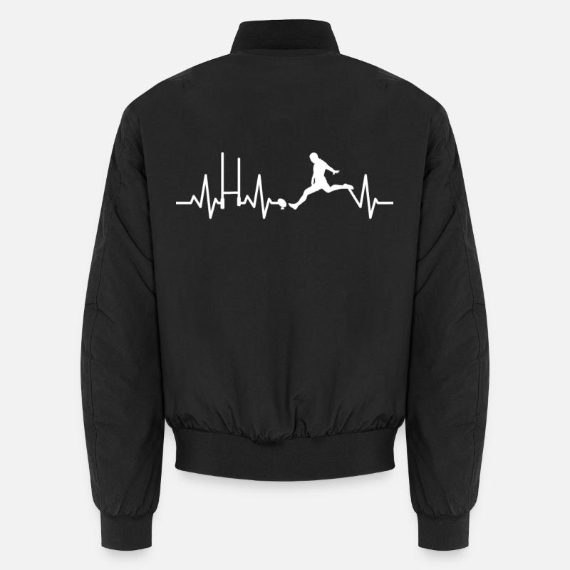 Rugby Herzschlag - Unisex Bomberjacke - Schwarz