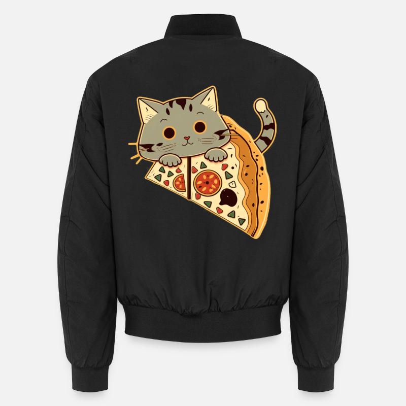 Pizza with cat Unisex Bomber Jacket