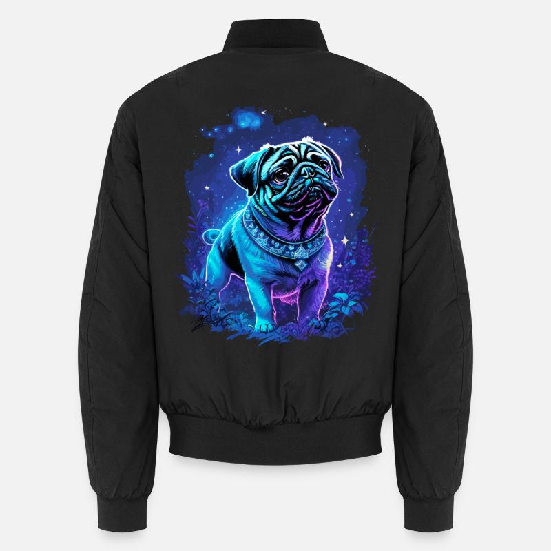 Chien carlin mignon mystique - Bomber unisexe - noir
