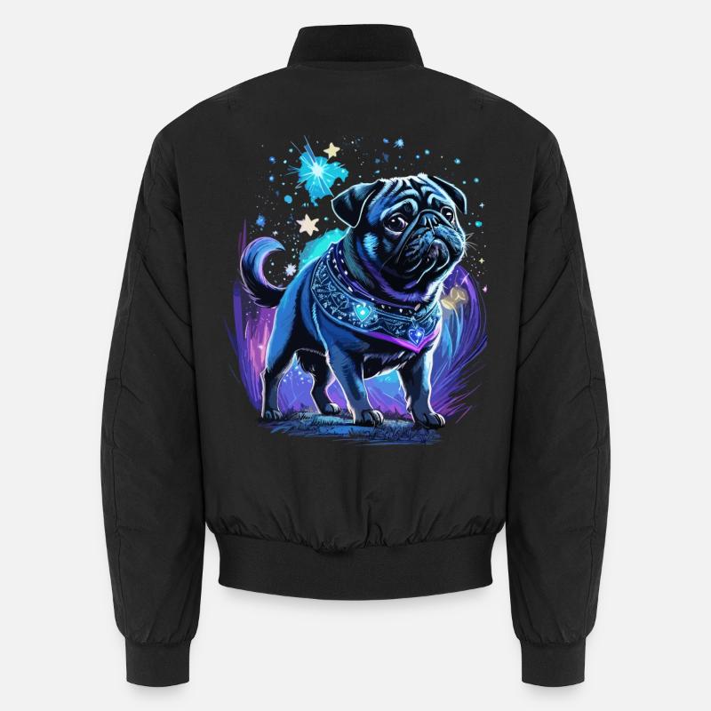 Mitternachtszauber Mops Hund - Unisex Bomberjacke - Schwarz