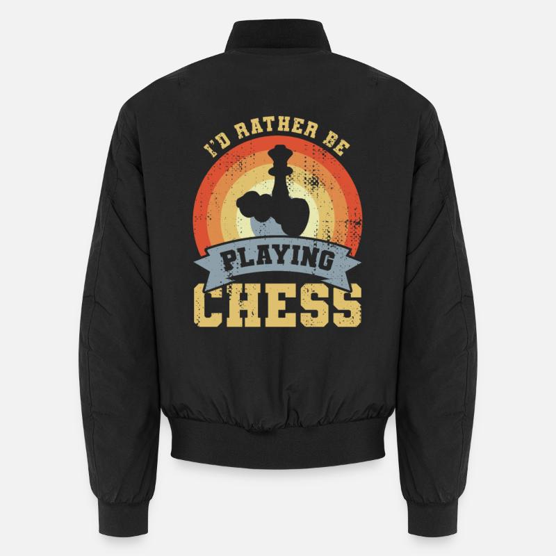 I'd Rather Be Playing Chess - Unisex Bomber Jacket - black