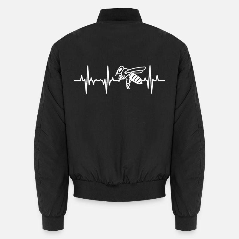 Honey bee pulse bee - Unisex Bomber Jacket - black