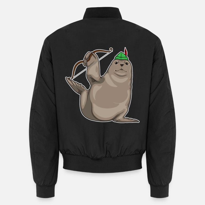 Seal Archer Bow - Unisex Bomber Jacket - black