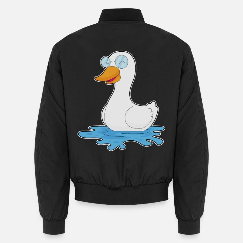 Ente Brille - Unisex Bomberjacke - Schwarz
