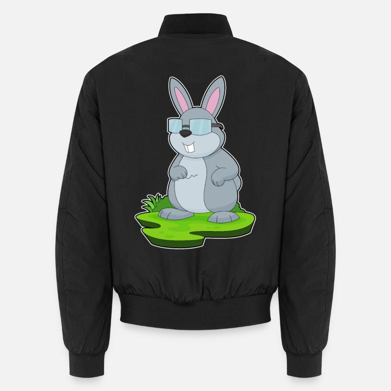 Hase Brille - Unisex Bomberjacke - Schwarz