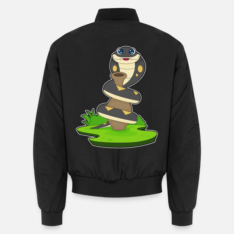 Snake Vase - Unisex Bomber Jacket - black