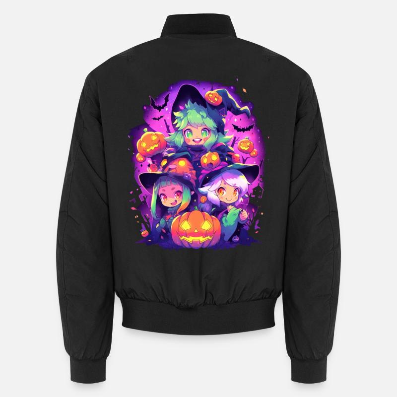 Anime Kawaii Chibi Hexen Hallloween Geschenk Unisex Bomberjacke