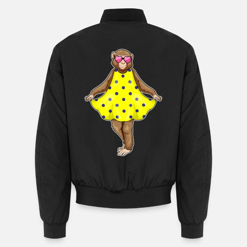 Affe Polka Dots Kleid - Unisex Bomberjacke - Schwarz