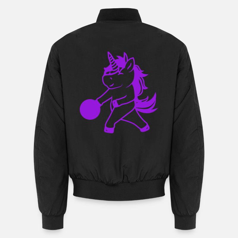Bowling Einhorn Spieler - Unisex Bomberjacke - Schwarz