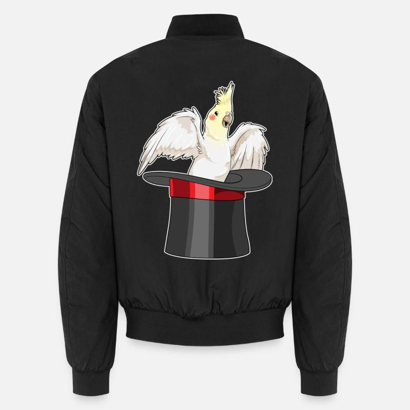 Parrot Wizard Cylinder - Unisex Bomber Jacket - black