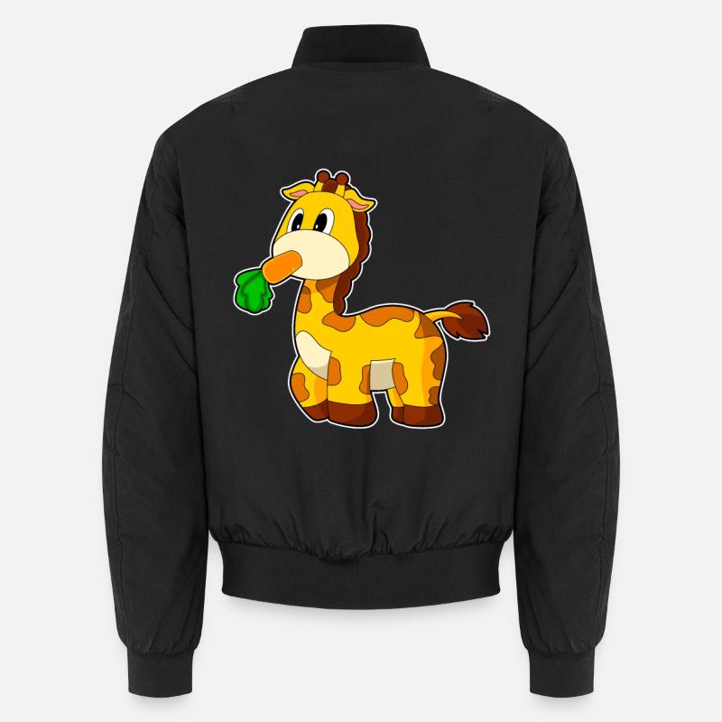 Giraffe Karotte Gemüse - Unisex Bomberjacke - Schwarz