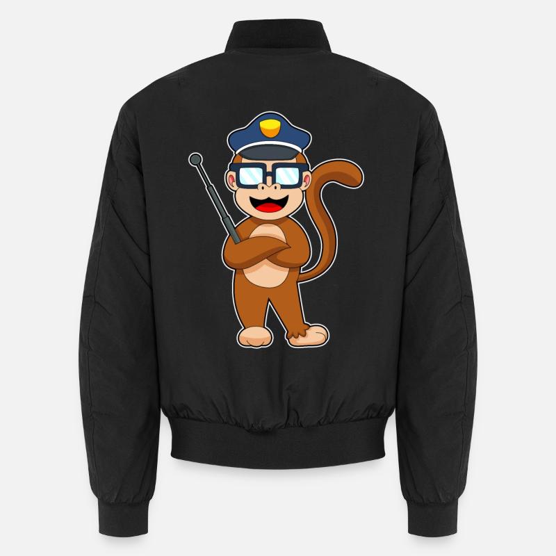 Monkey Policeman Matraque Police - Bomber unisexe - noir