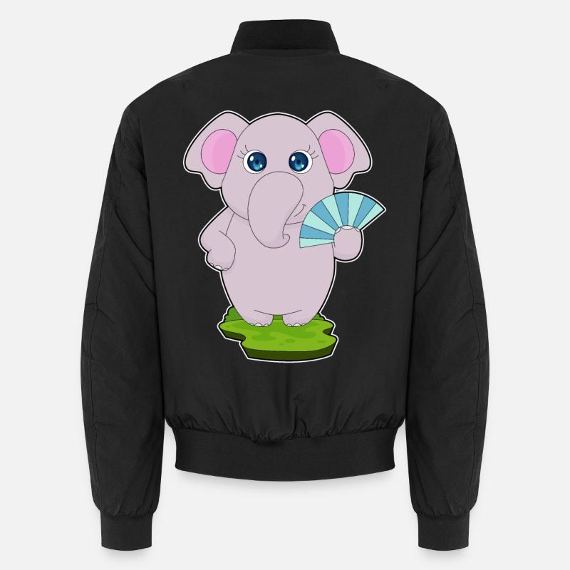 Éventail de main d’éléphant - Bomber unisexe - noir