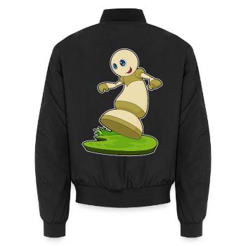 Chess piece pawn chess - Unisex Bomber Jacket - black - Back - AI Model Male 185 light (185cm)