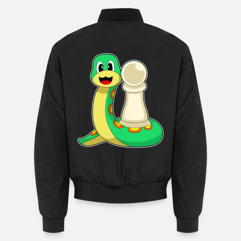 Schlange Schachfigur Bauer Schach - Unisex Bomberjacke - Schwarz