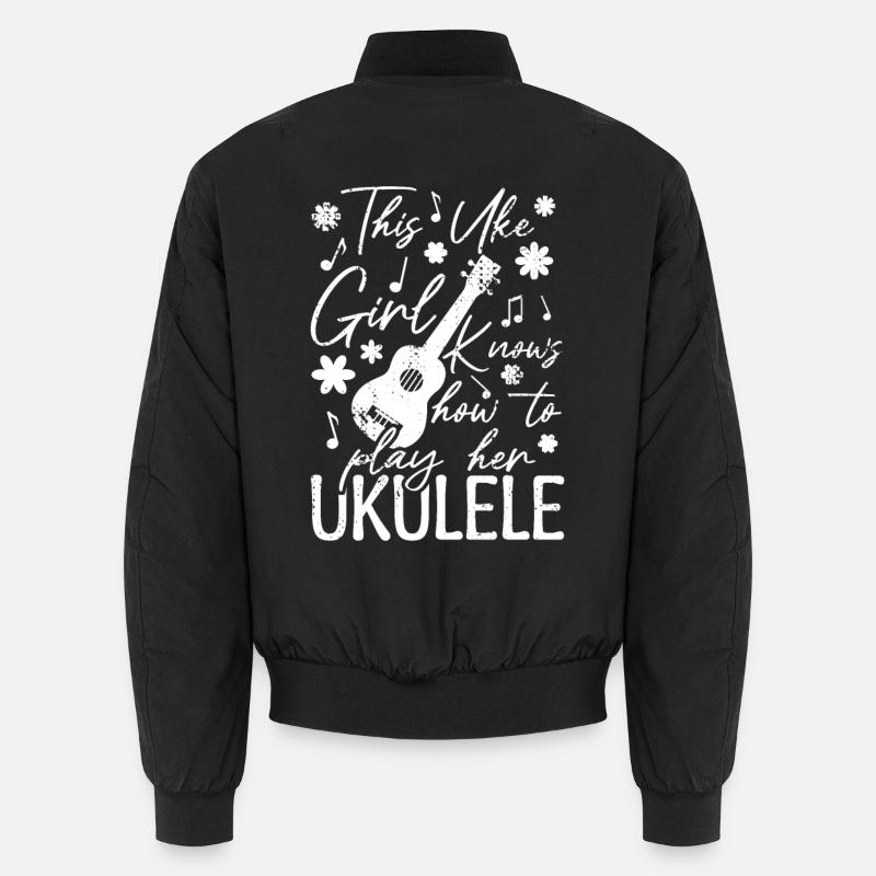 Ukulele Mädel - Unisex Bomberjacke - Schwarz