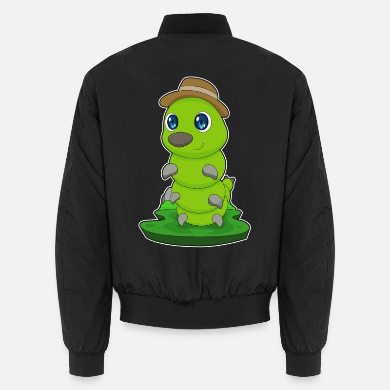 Caterpillar Hat - Unisex Bomber Jacket - black