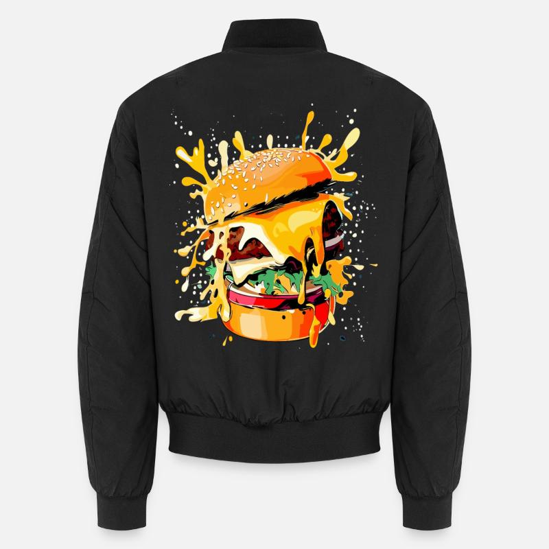 Cheeseburger Burger Lovers - Unisex Bomber Jacket - black