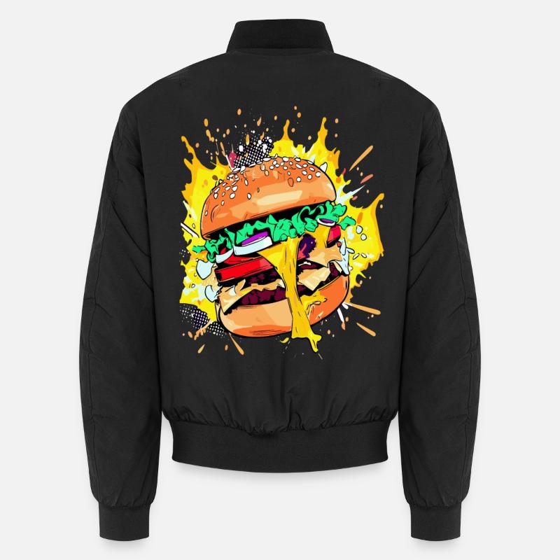 Extra Cheese Burger Cheeseburge - Unisex Bomber Jacket - black