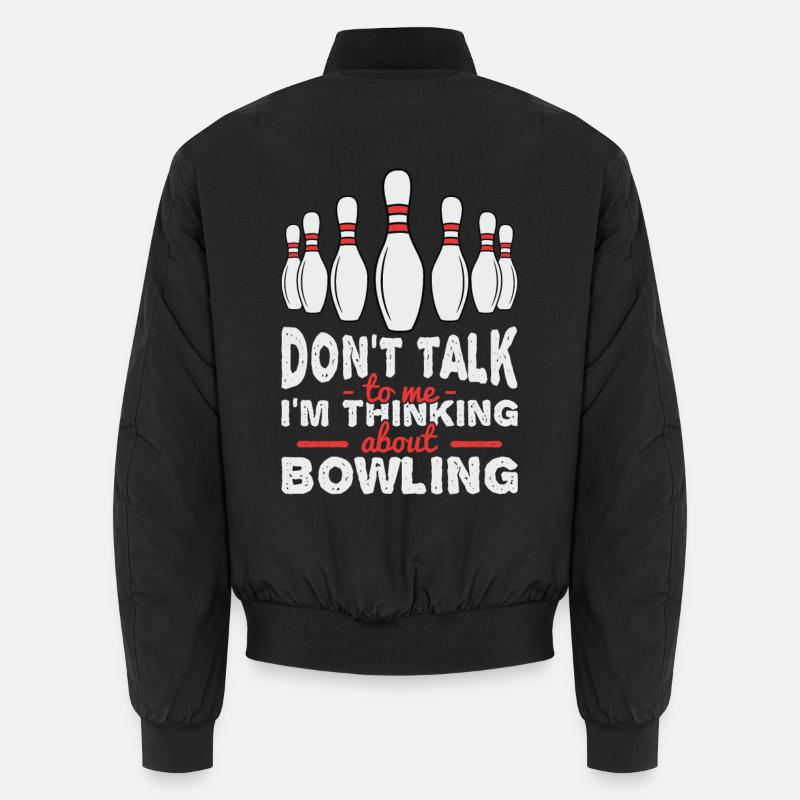 I'm thinking about bowling - Unisex Bomber Jacket - black