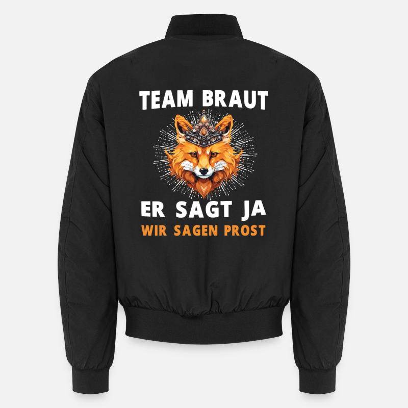 Hochzeit Junggesellenabschied Fuchs Bräutigam - Unisex Bomberjacke - Schwarz